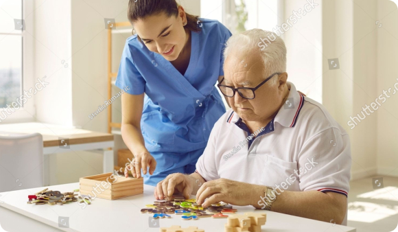 Cognitive activity for dementia patient to help slow loss of memory and improve cognitive function.